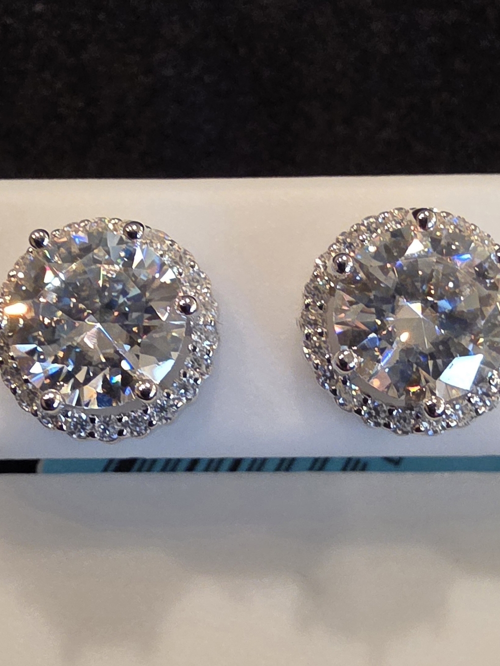 4.36CTTW Moissanite Halo Earrings Set In Sterling Silver